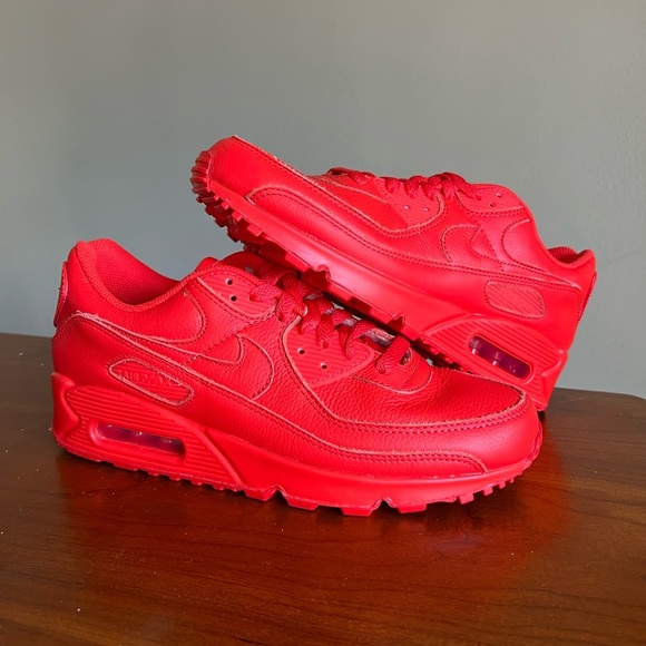 Nike Air Max 90 “Triple Red” DO7430 900 Custom By You Mens Size 8No Box